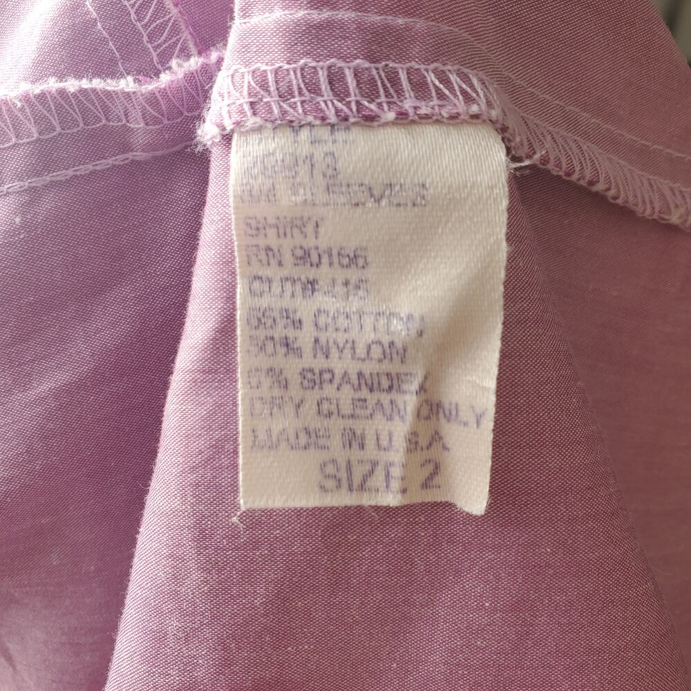 Womyn Pink Collared Blouse 2 - Picture 5 of 7